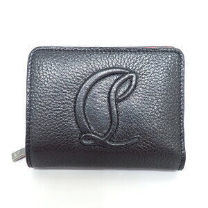 Christian Louboutin Bi fold WalletLeather Black Red By My Side